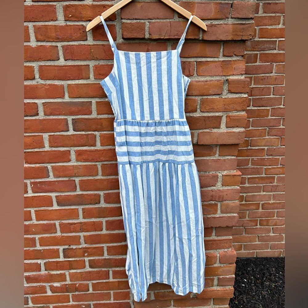 Universal Thread Blue Stripe Summer Midi Dress - Picture 2 of 4